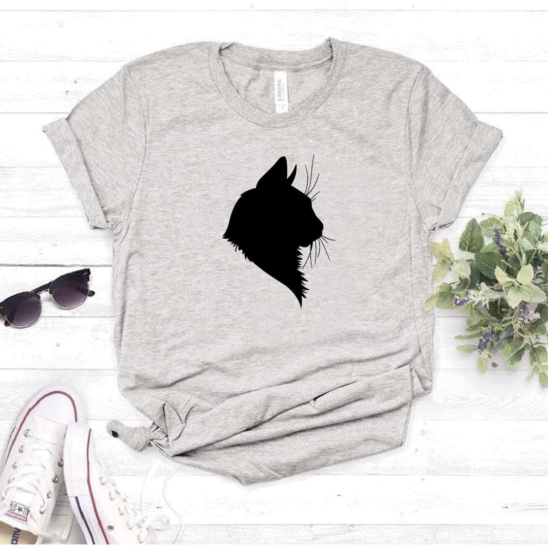 Camisa estampada  tipo T-shirt  Gato perfil (silueta) — foto 2