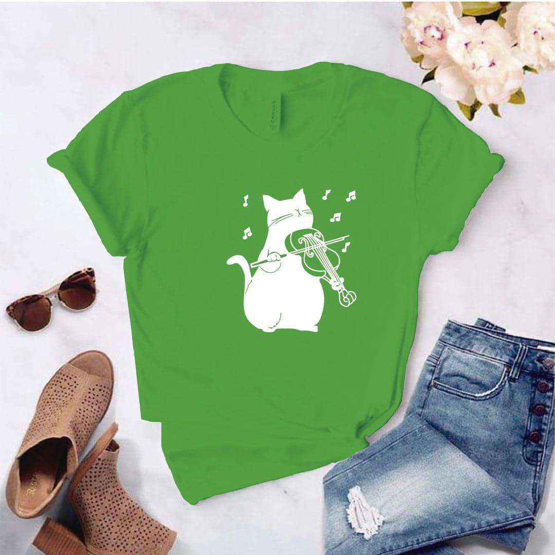 Camisa estampada  tipo T-shirt  Gato Violin — foto 2