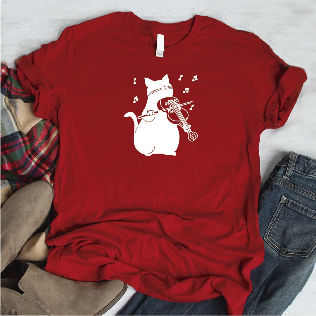 Camisa estampada  tipo T-shirt  Gato Violin — foto 3