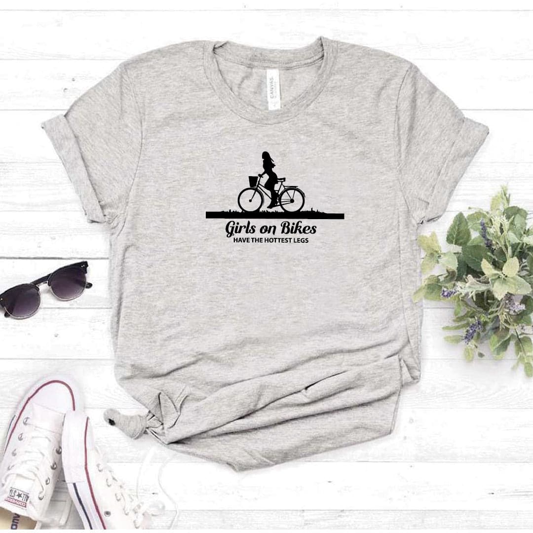 Camisa estampada  tipo T-shirt Girls on bike have the hottest legs — foto 1