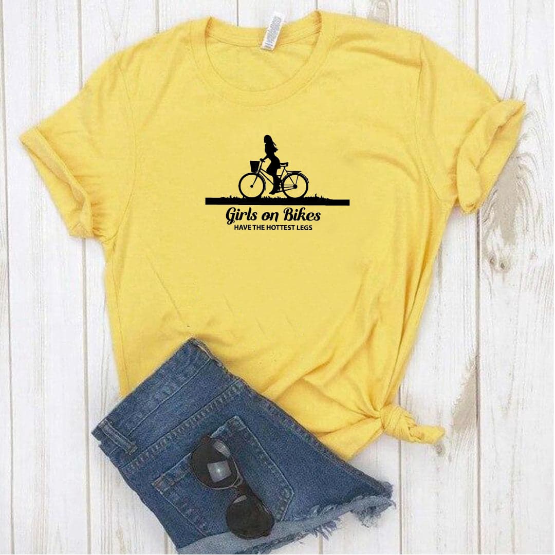 Camisa estampada  tipo T-shirt Girls on bike have the hottest legs — foto 6