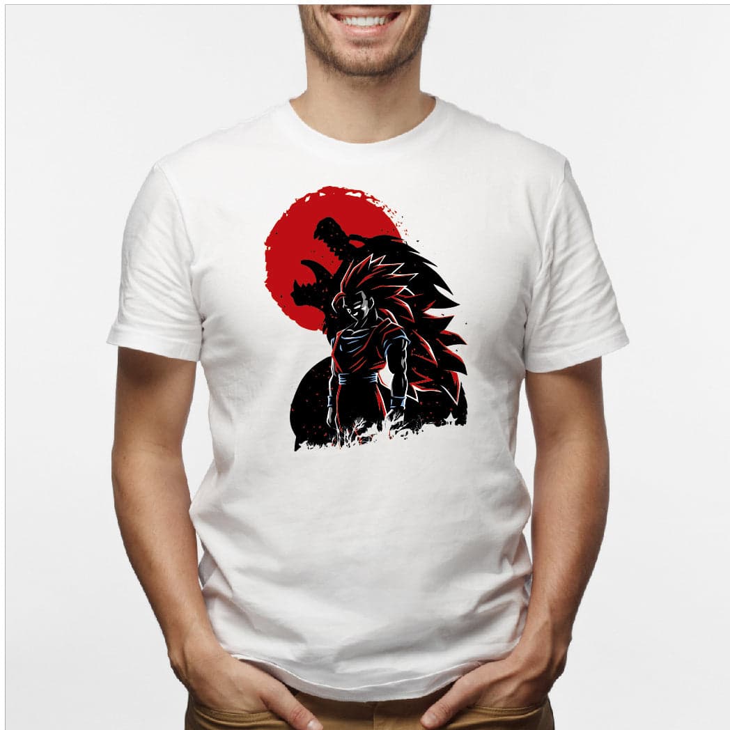 Camisa estampada en algodón para hombre tipo T-shirt goku face 3 y sheng long — foto 7