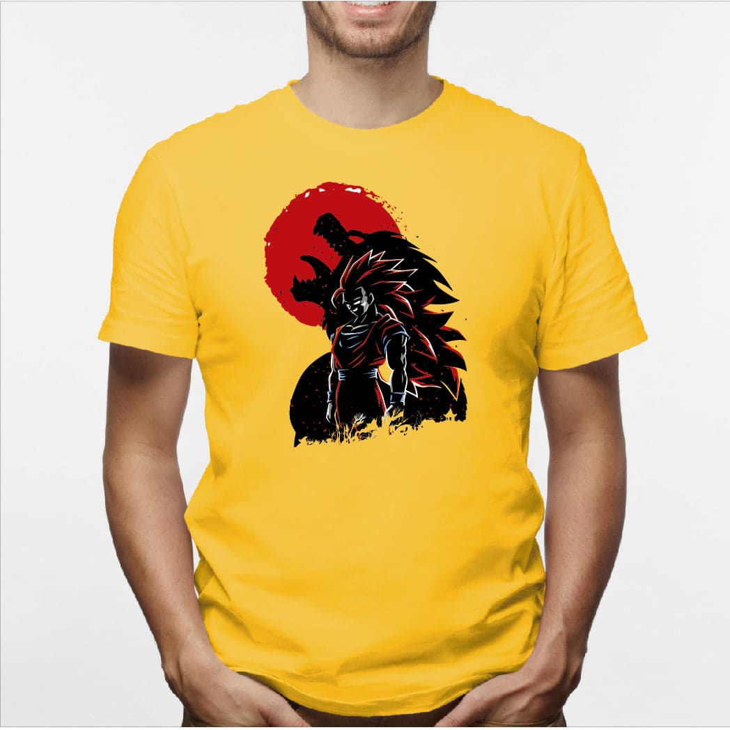 Camisa estampada en algodón para hombre tipo T-shirt goku face 3 y sheng long — foto 1