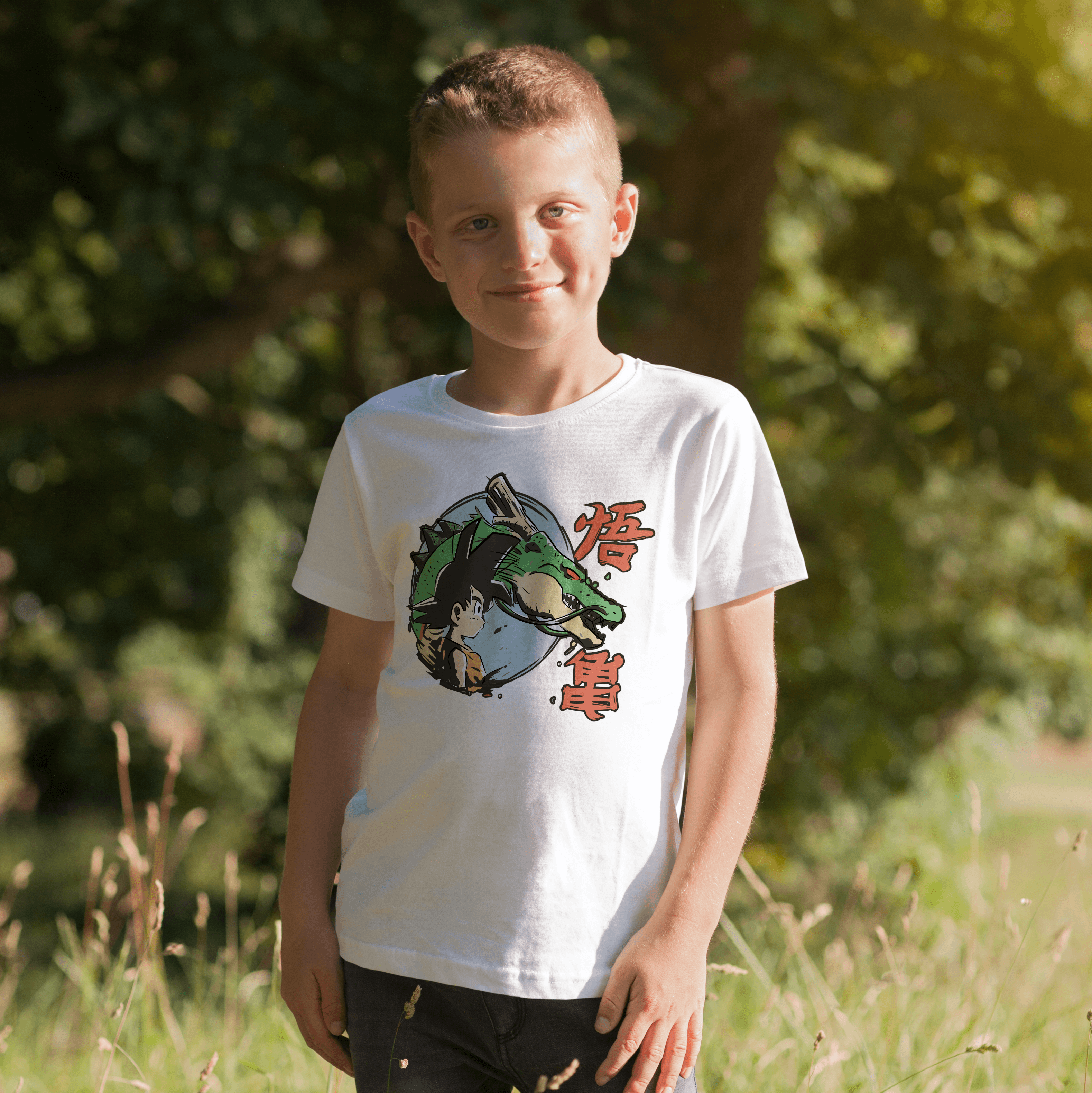 Camisa estampada en algodón para niño tipo T-shirt goku y sheng long — foto 7