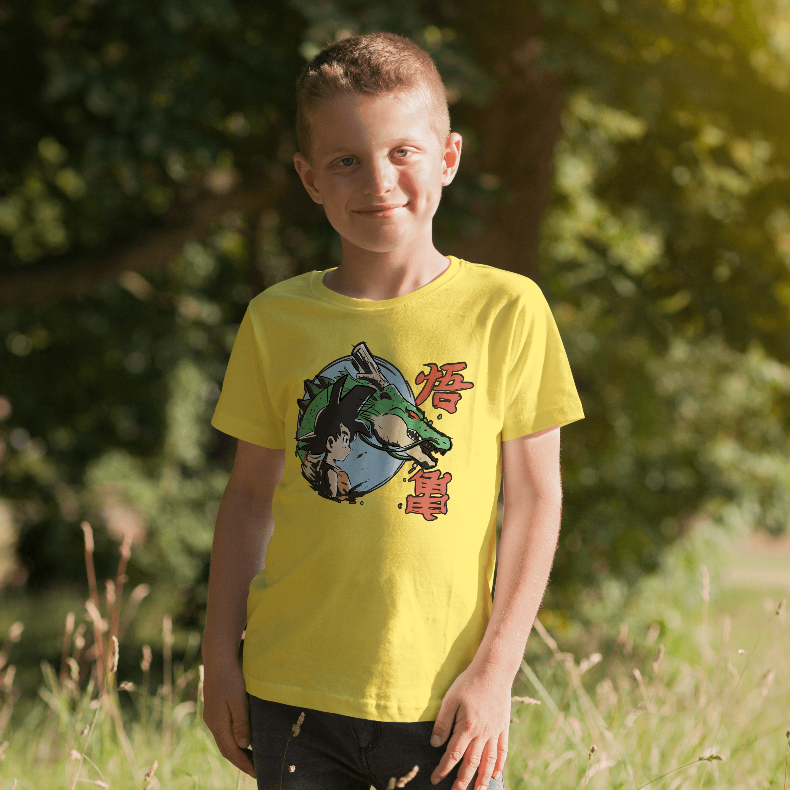Camisa estampada en algodón para niño tipo T-shirt goku y sheng long — foto 2