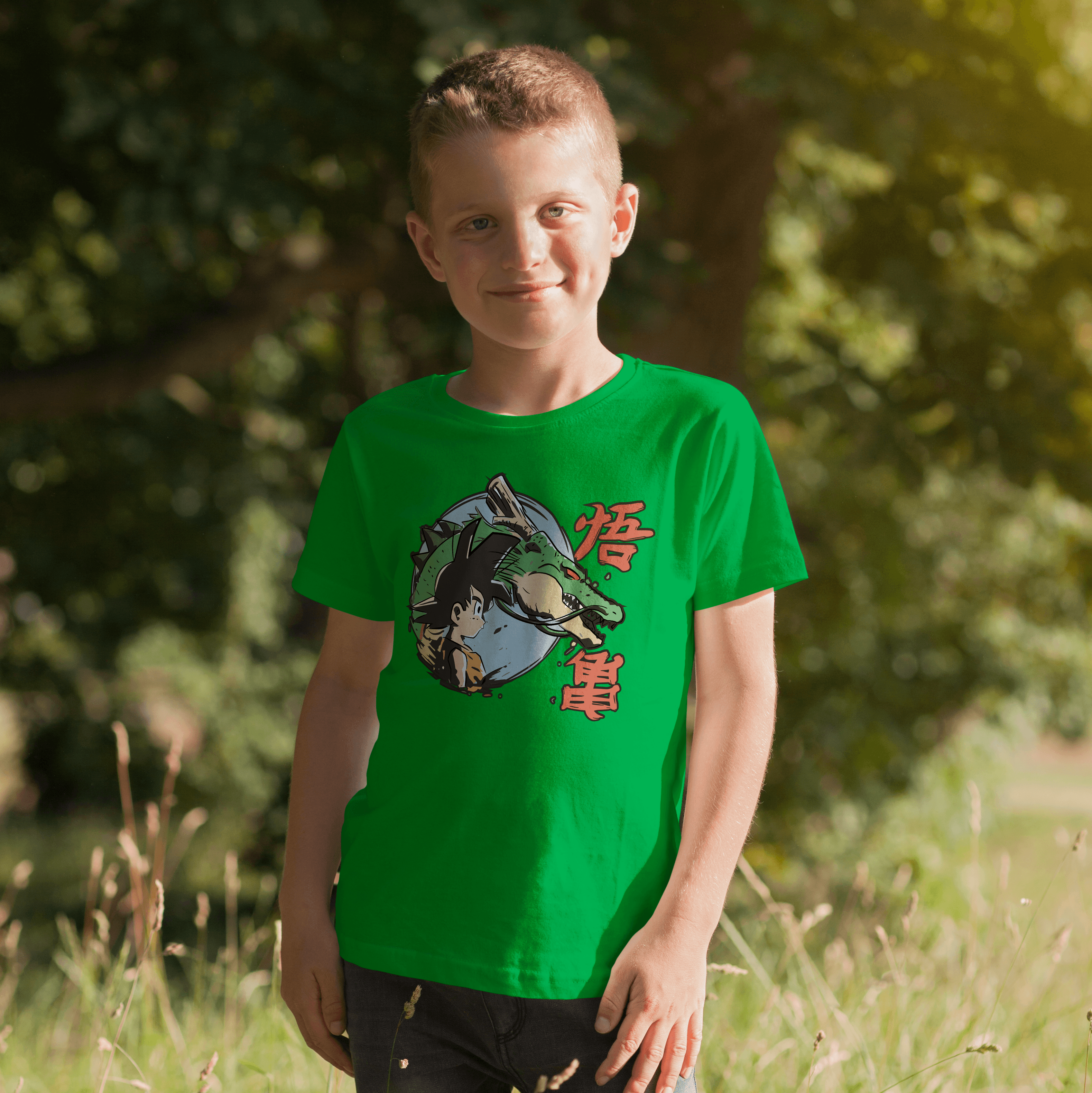 Camisa estampada en algodón para niño tipo T-shirt goku y sheng long — foto 4