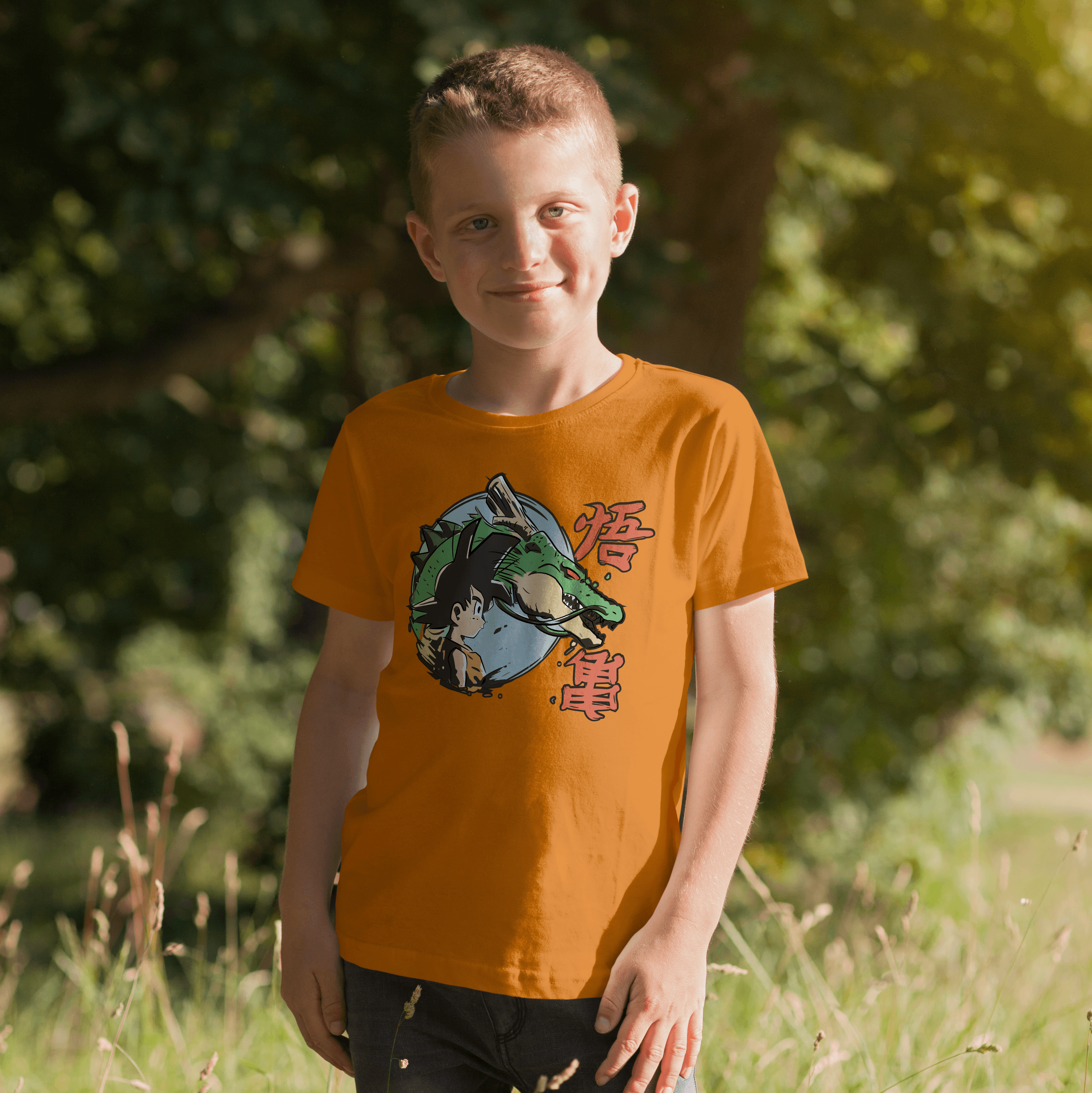 Camisa estampada en algodón para niño tipo T-shirt goku y sheng long — foto 5