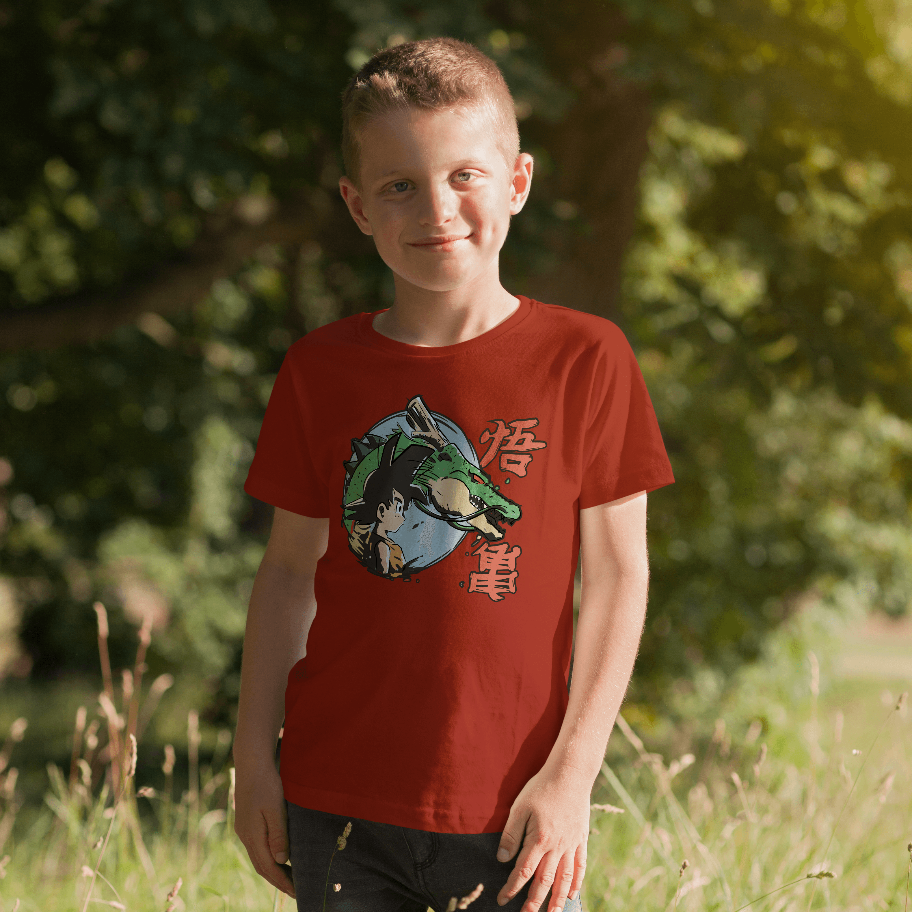 Camisa estampada en algodón para niño tipo T-shirt goku y sheng long — foto 6