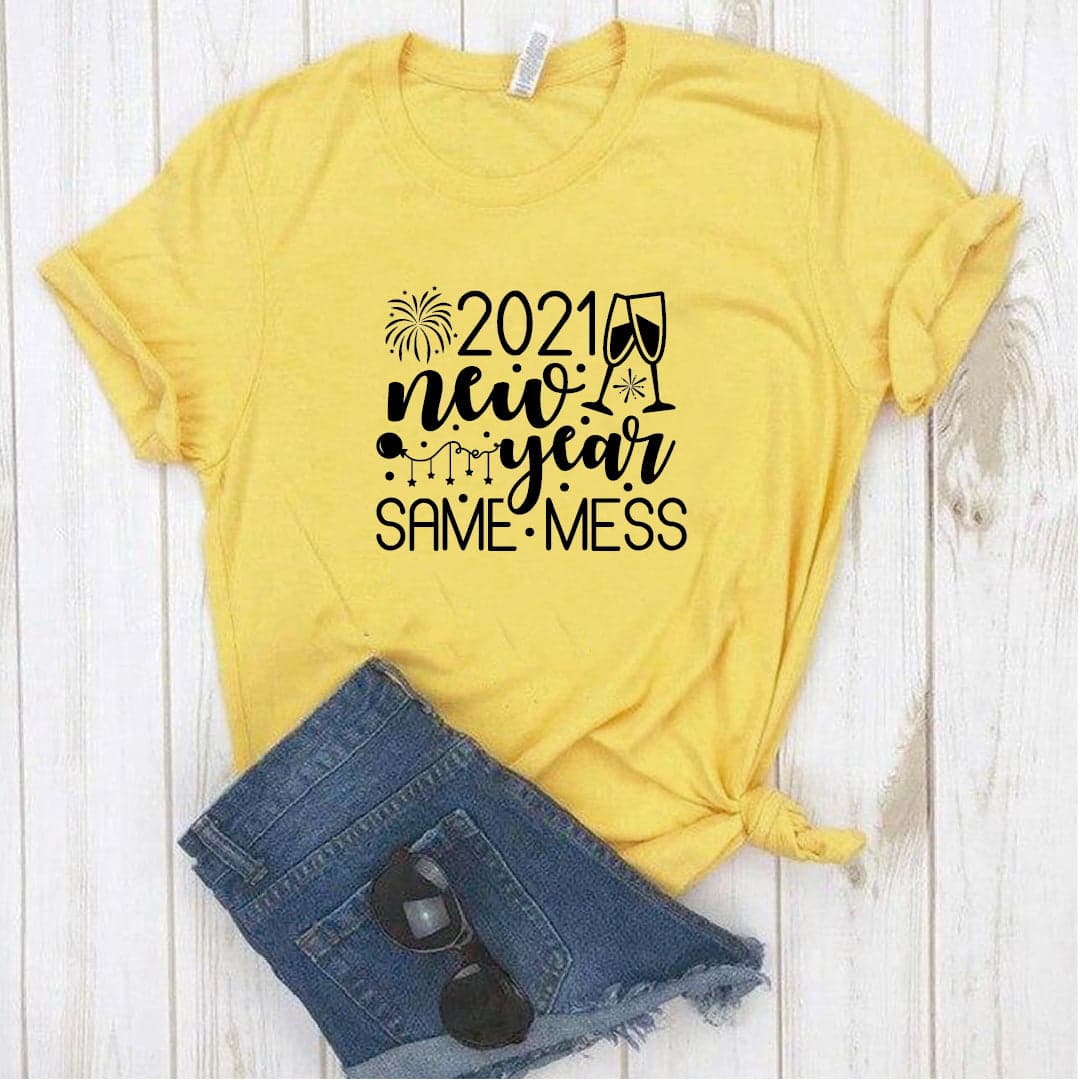 Camisa estampada  tipo T-shirt  2021 NEW YEAR SAME MESS — foto 3