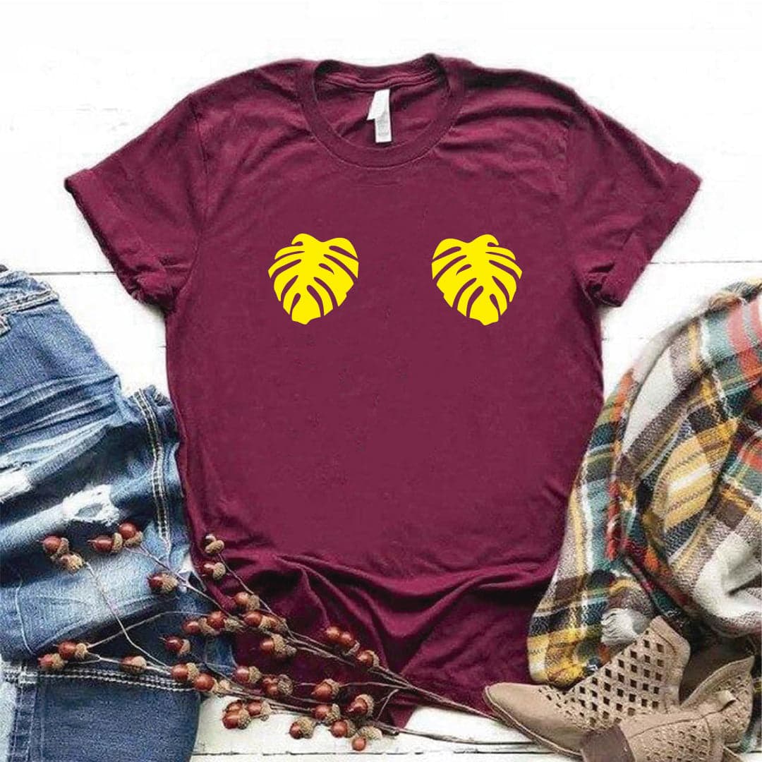 Camisa estampada  tipo T-shirt  HOJAS EN LOS SENOS — foto 4