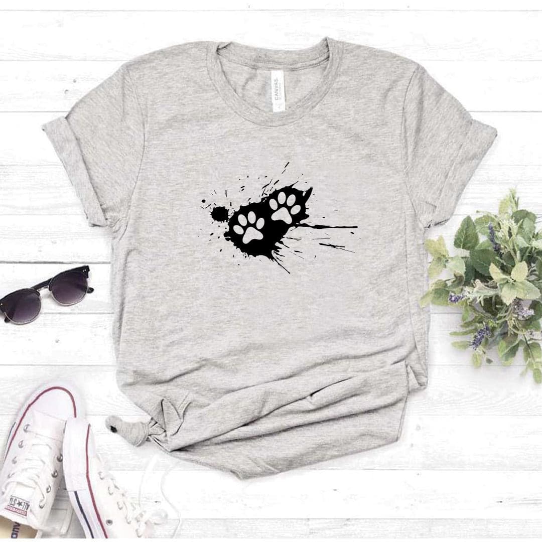 Camisa estampada  tipo T-shirt HUELLA DE GATO MANCHA — foto 7