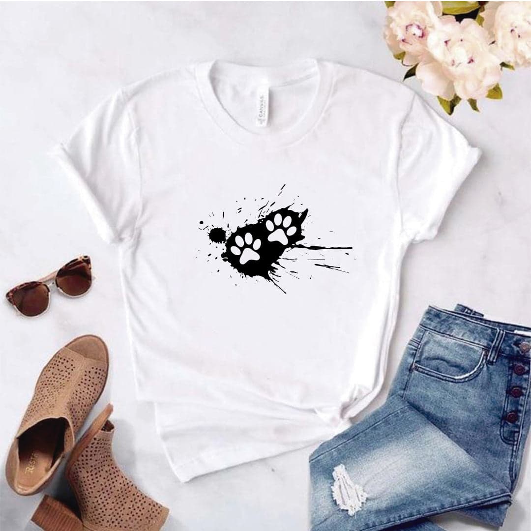 Camisa estampada  tipo T-shirt HUELLA DE GATO MANCHA — foto 8
