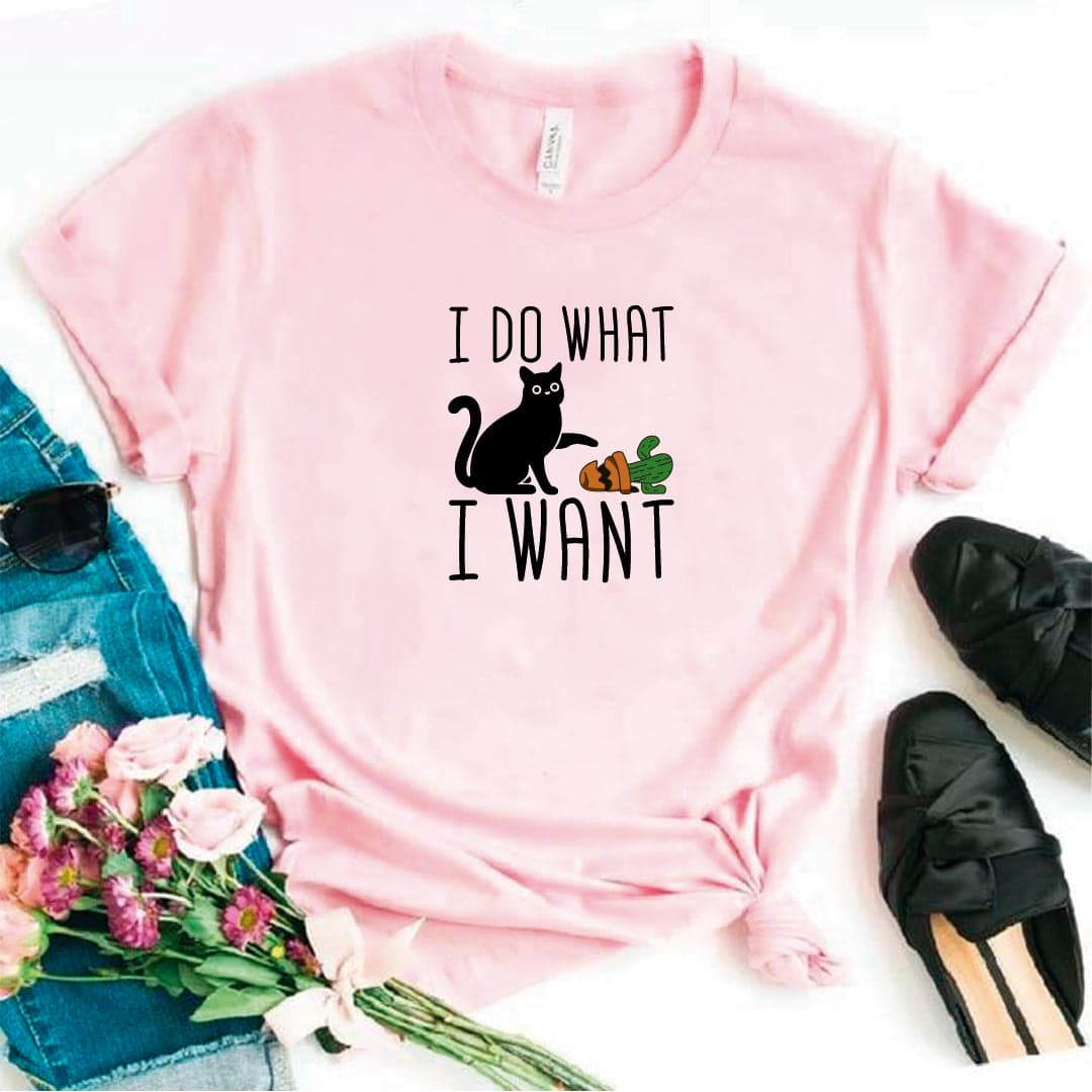 Camisa estampada en algodon para mujer tipo T- shirt i do what — foto 6