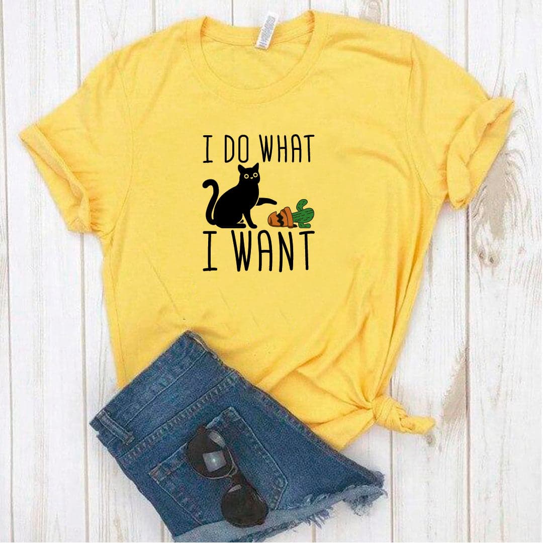 Camisa estampada en algodon para mujer tipo T- shirt i do what — foto 1