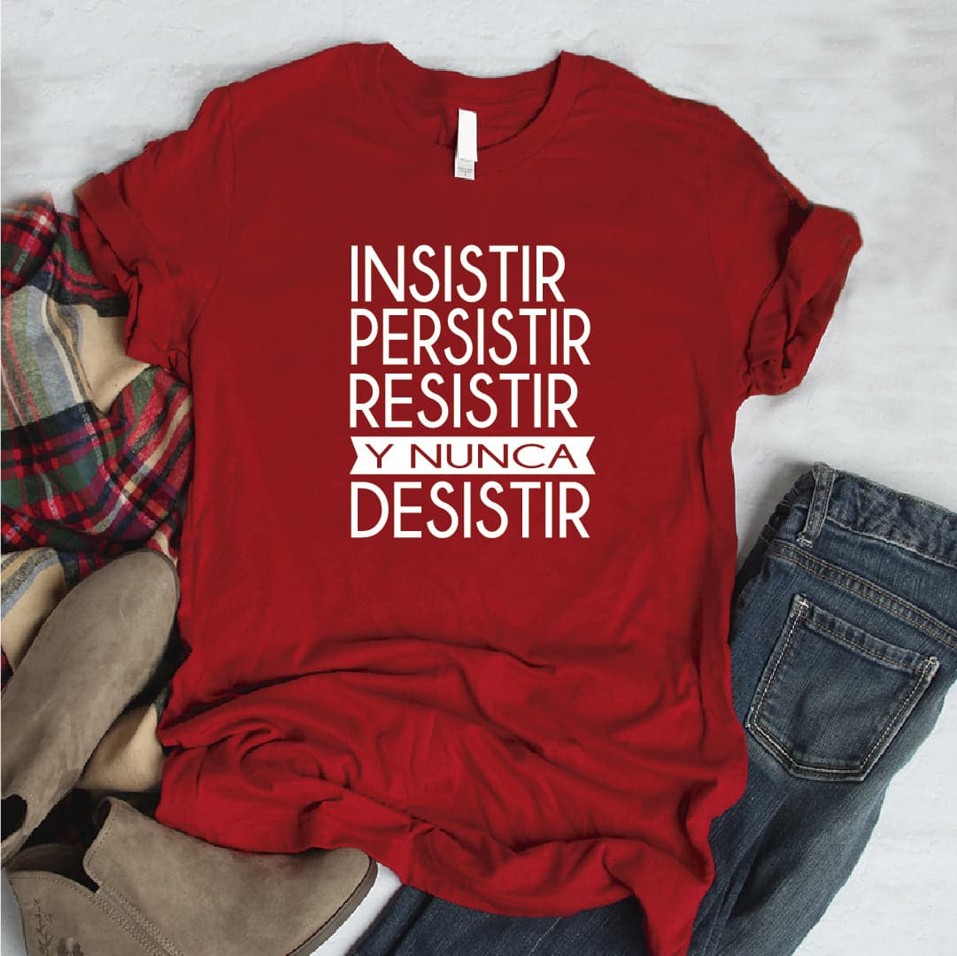 Camisa estampada  tipo T-shirt Insistir persistir resistir y nunca desistir — foto 5