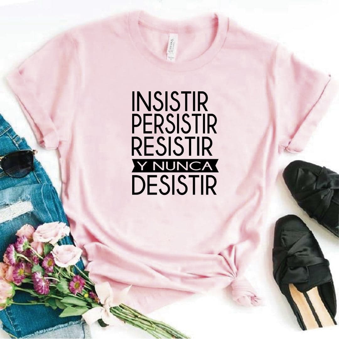 Camisa estampada  tipo T-shirt Insistir persistir resistir y nunca desistir — foto 6