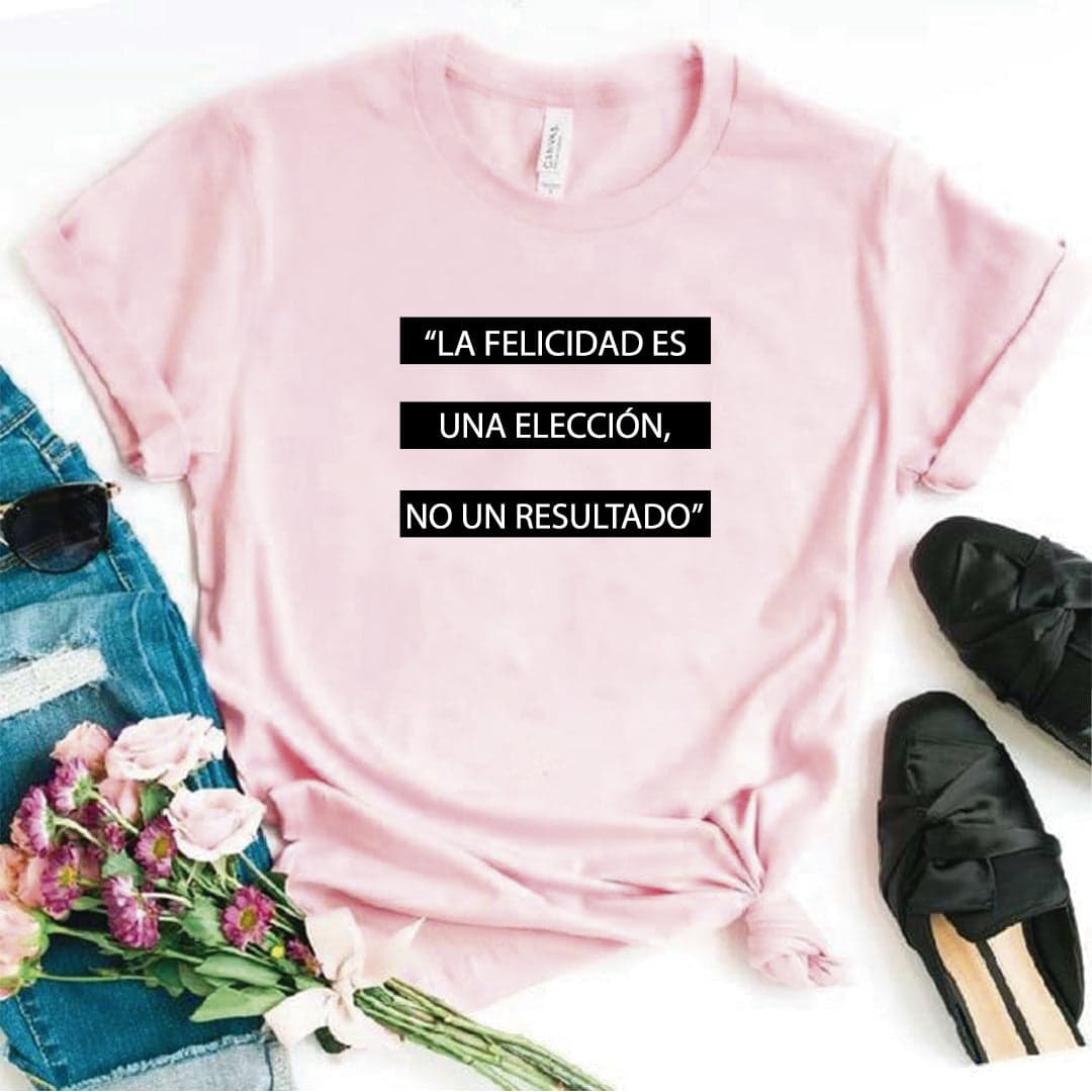 Camisa estampada  tipo T-shirt  La felicidad es una elección no un resultado — foto 7