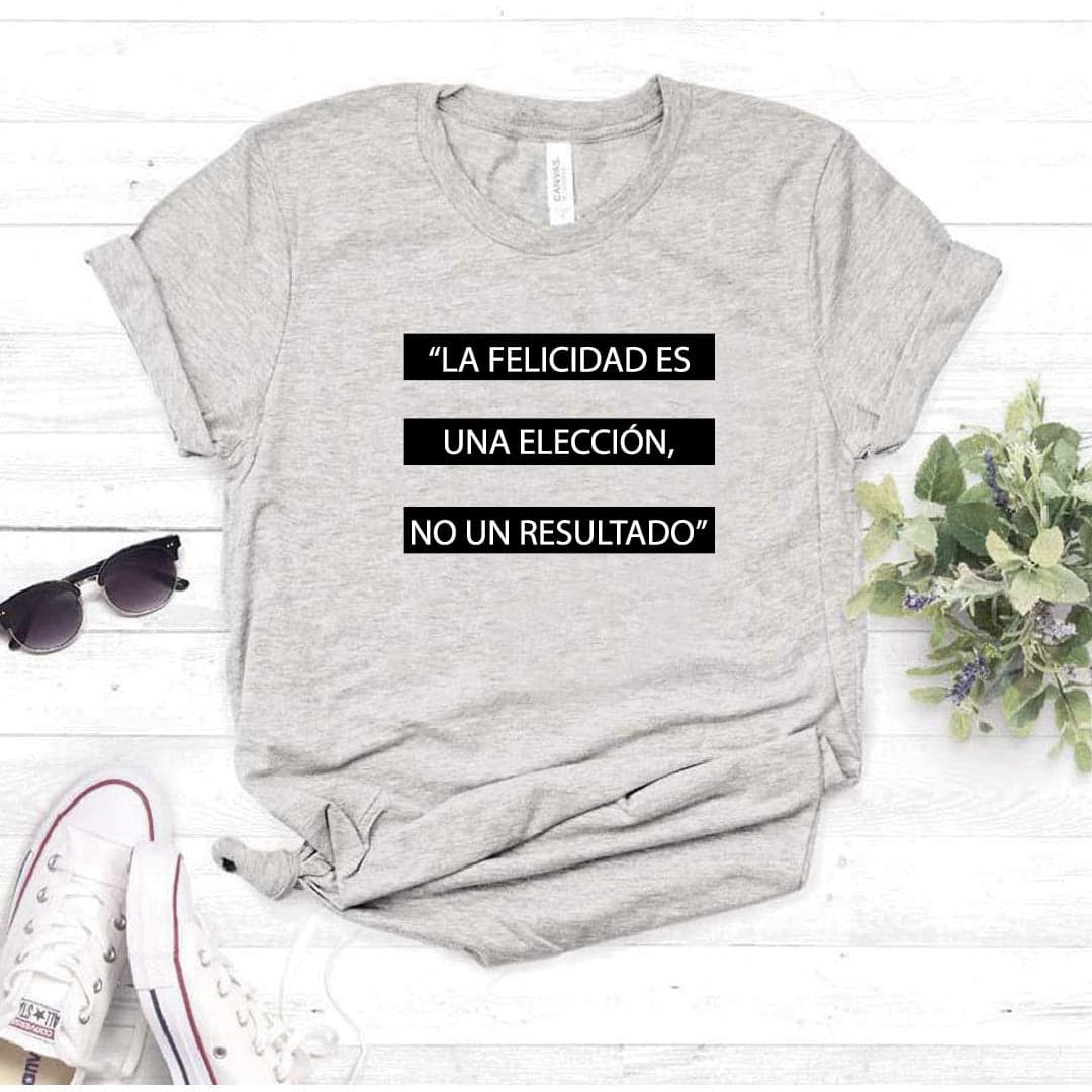 Camisa estampada  tipo T-shirt  La felicidad es una elección no un resultado — foto 8