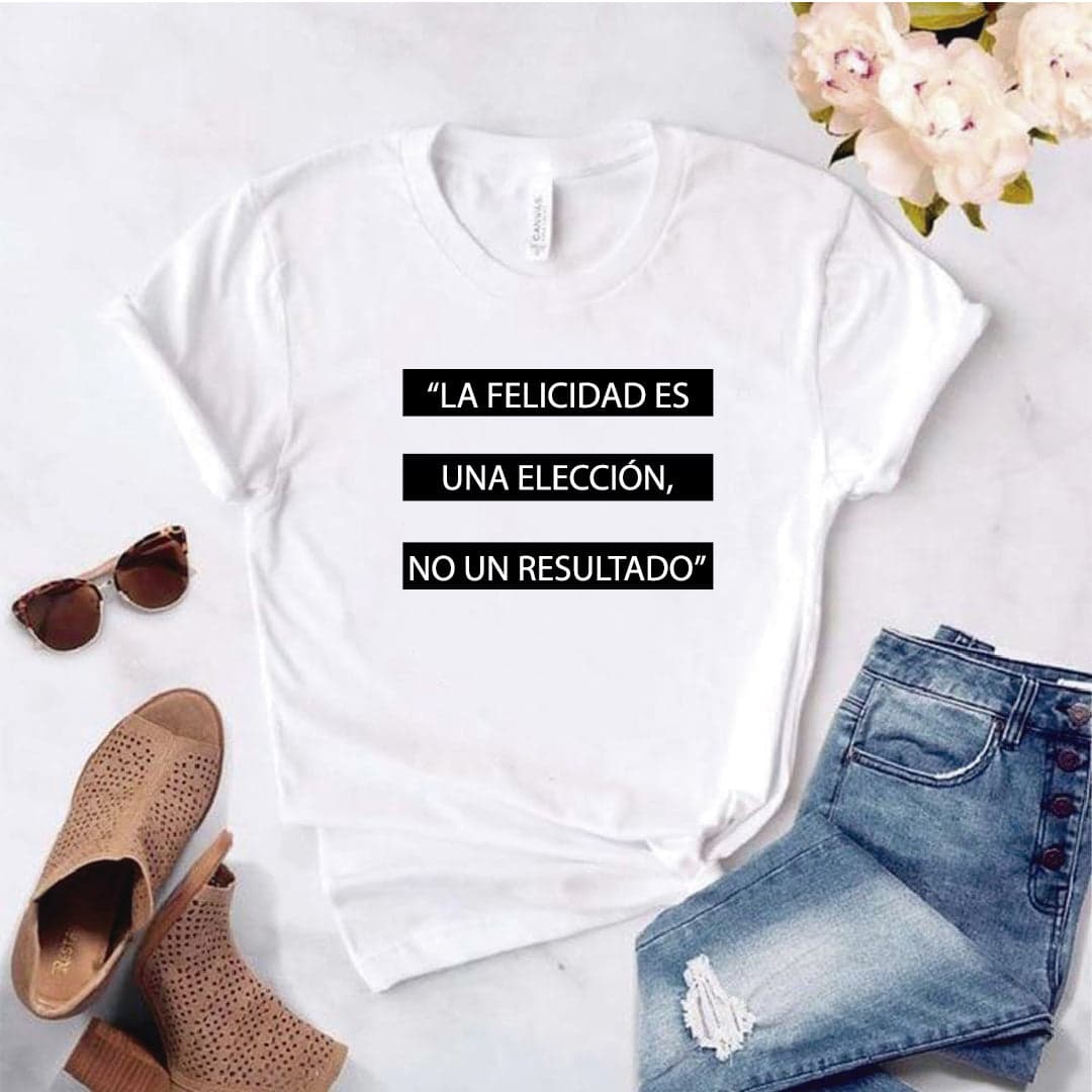 Camisa estampada  tipo T-shirt  La felicidad es una elección no un resultado — foto 2