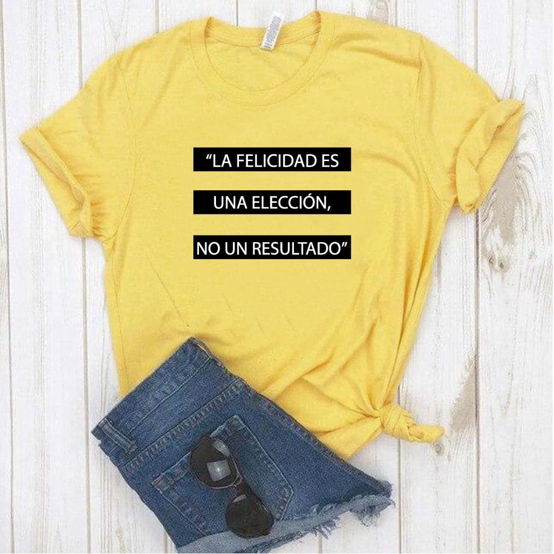 Camisa estampada  tipo T-shirt  La felicidad es una elección no un resultado — foto 3