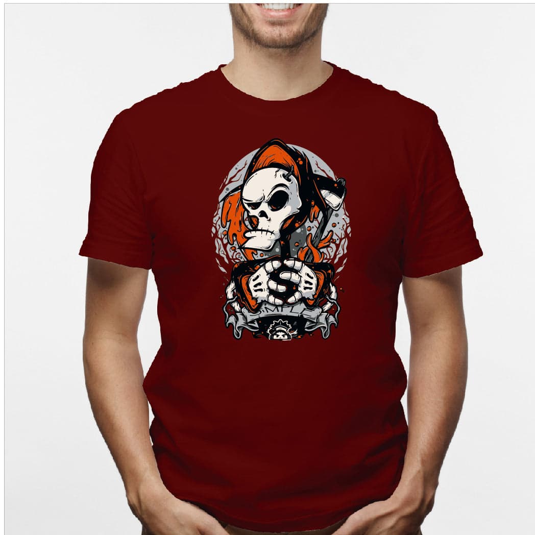Camisa estampada en algodón para hombre tipo T-shirt la muerte — foto 4
