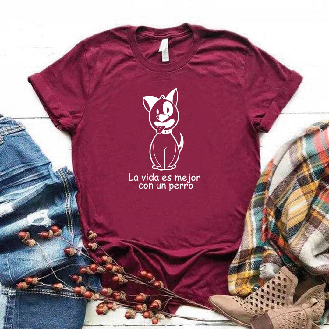 Camisa estampada tipo T- shirt La vida es mejor con un perro — foto 4