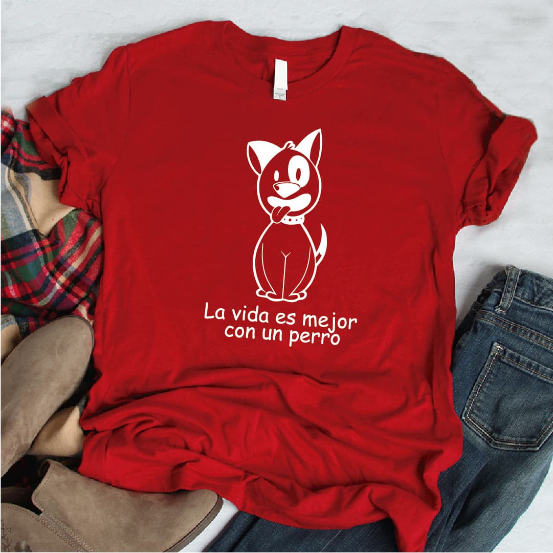 Camisa estampada tipo T- shirt La vida es mejor con un perro — foto 6
