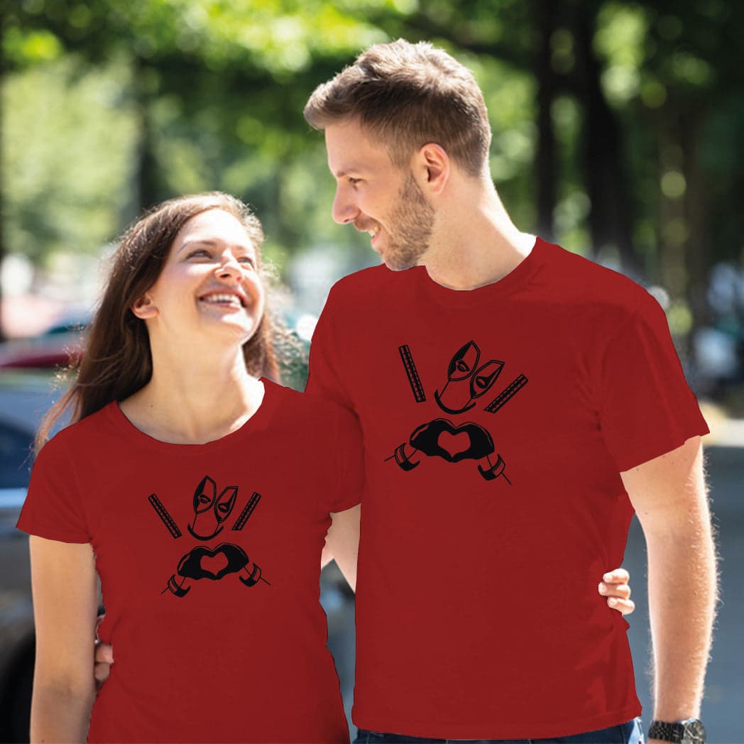 Camiseta estampada pareja T-shirt love deadpool — foto 1