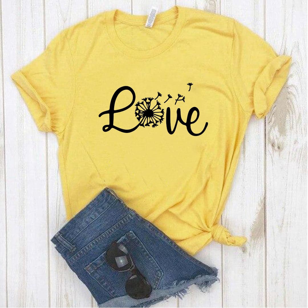 Camisa estampada  tipo T-shirt Diente de leon Love — foto 3