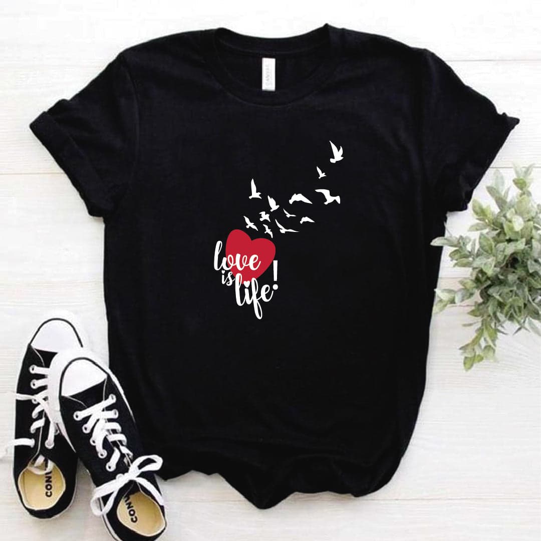 Camisa estampada  tipo T-shirt  LOVE IS LIFE — foto 4