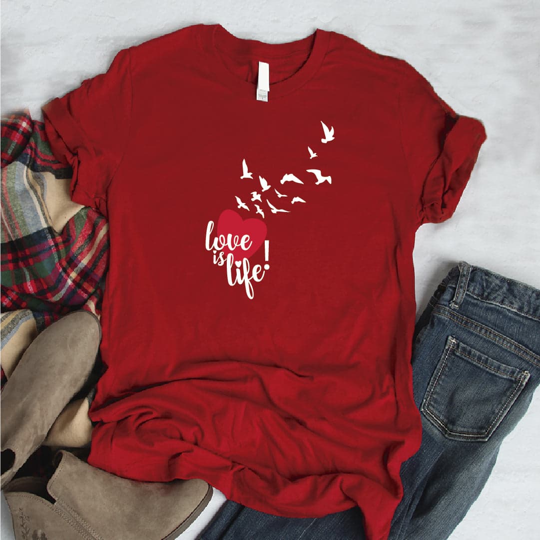 Camisa estampada  tipo T-shirt  LOVE IS LIFE — foto 7