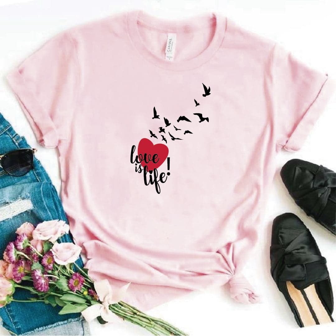 Camisa estampada  tipo T-shirt  LOVE IS LIFE — foto 8