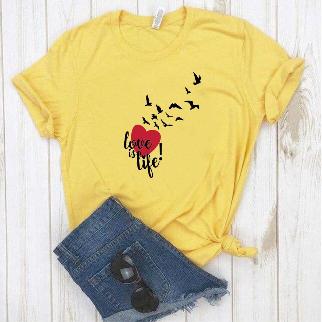 Camisa estampada  tipo T-shirt  LOVE IS LIFE — foto 3