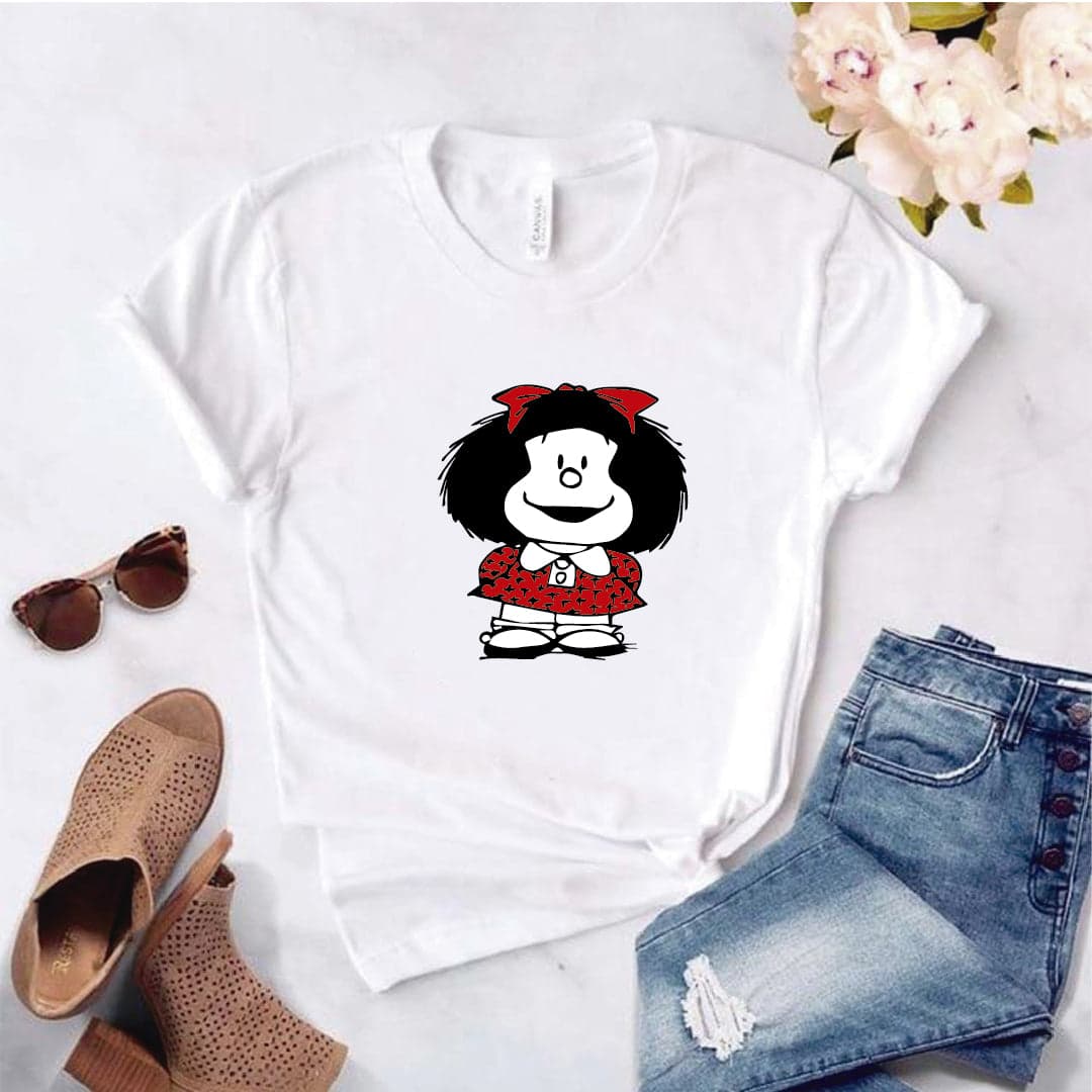 Camisa estampada  tipo T-shirt  de polialgodon MAFALDA — foto 1