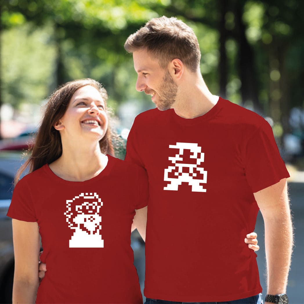 Camiseta estampada pareja T-shirt mario y la princesa — foto 4