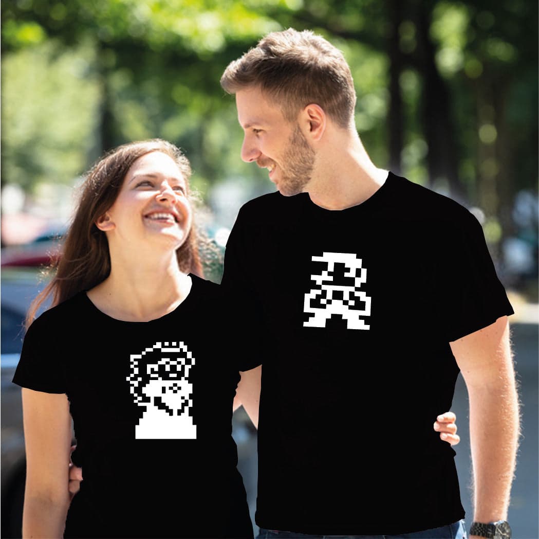 Camiseta estampada pareja T-shirt mario y la princesa — foto 2
