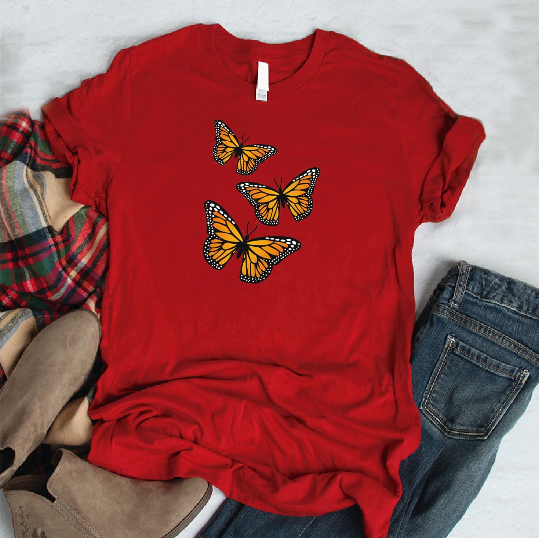 Camisa estampada en algodon para mujer tipo T- shirt mariposas — foto 7