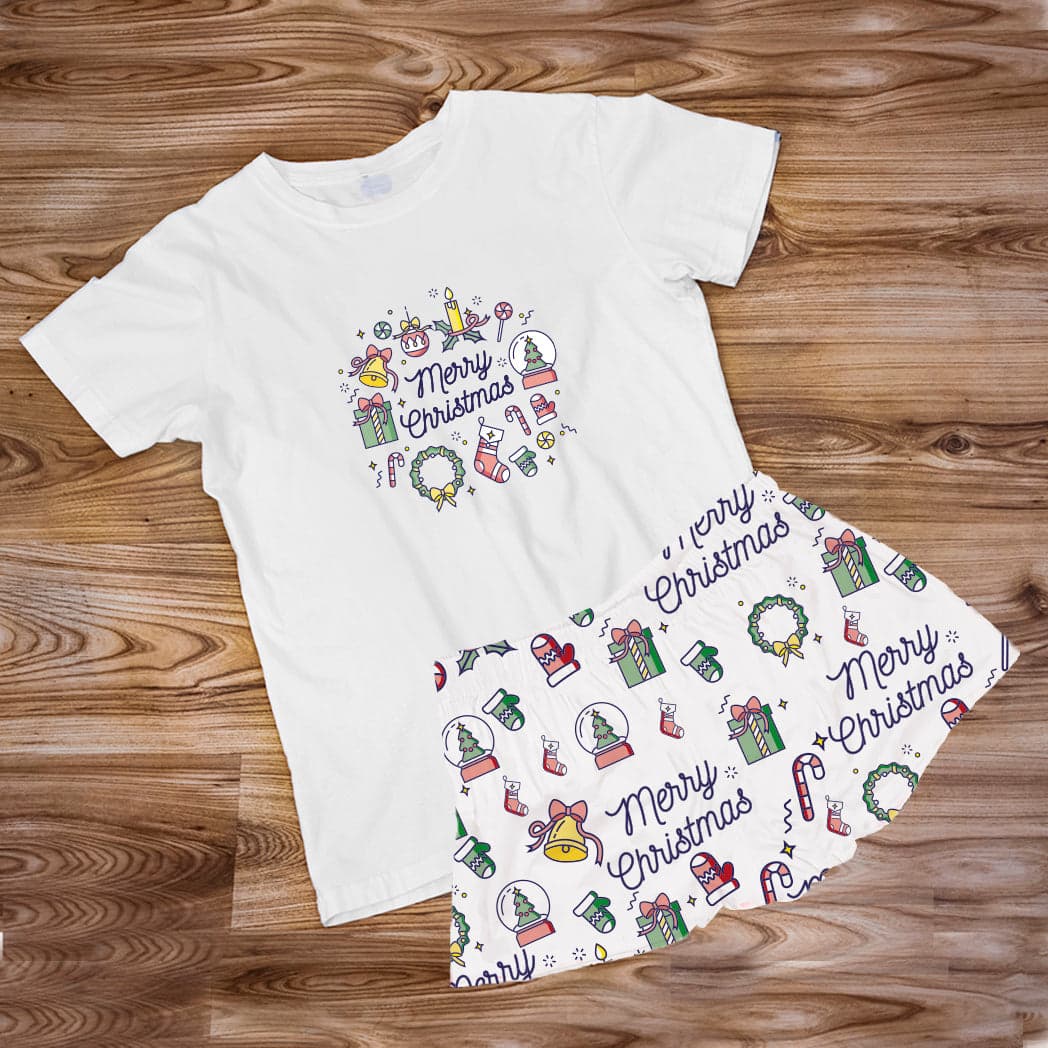 Pijama Estampada en poli algodón de Short  (Navidad) merry christmas — foto 1