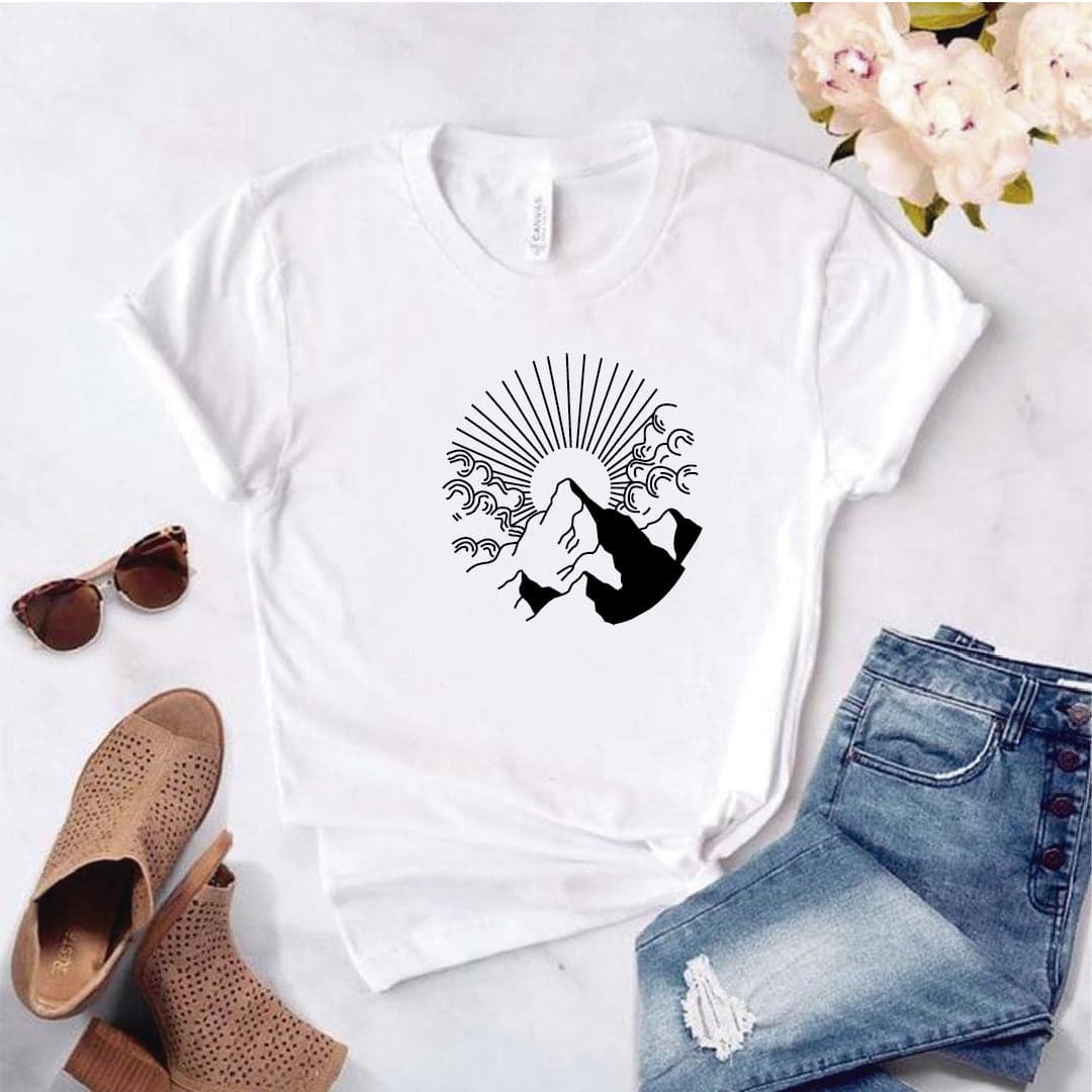 Camisa estampada  tipo T-shirt MONTAÑAS NUBE SOL — foto 3