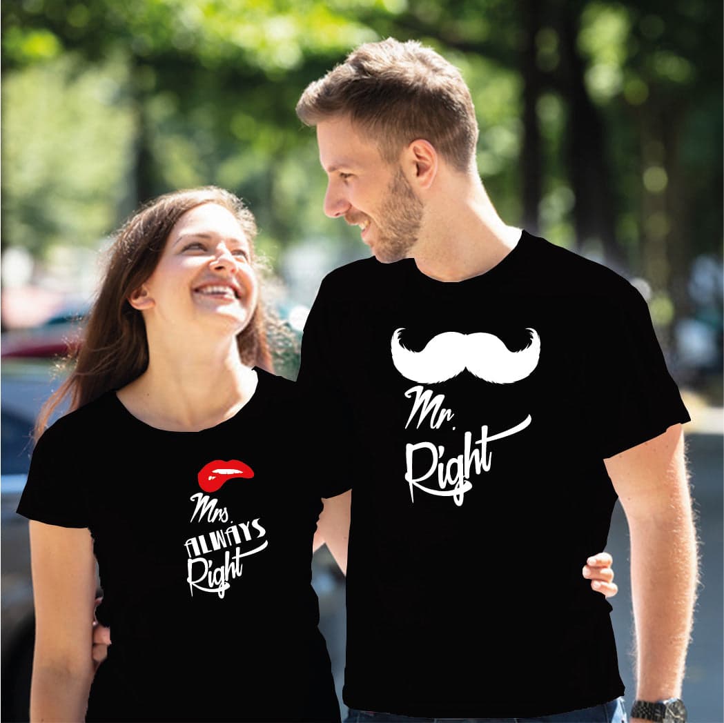 Camiseta estampada pareja T-shirt mr. and mrs. right — foto 1