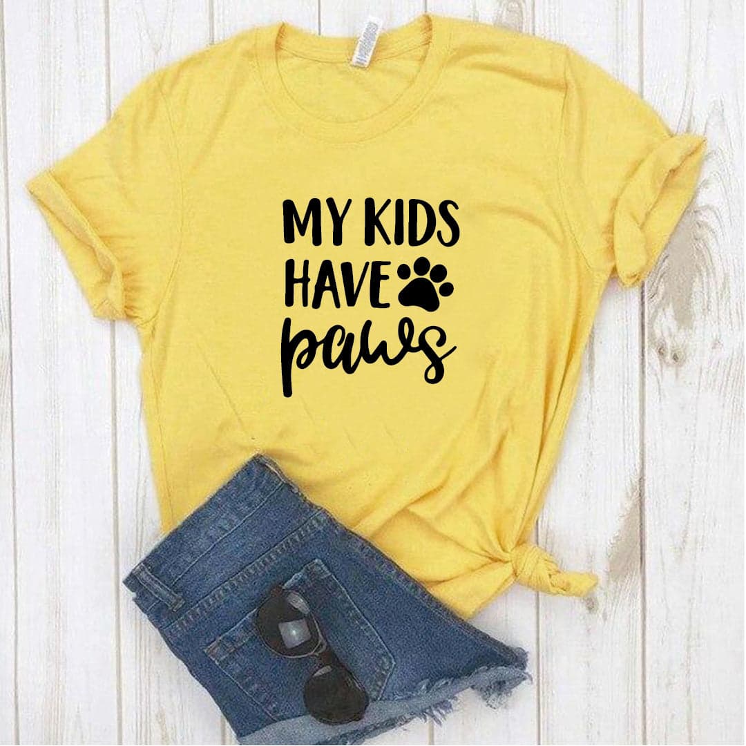 Camisa estampada tipo T- shirt My Kids have Paws (Mis hijos tienen patas) — foto 1