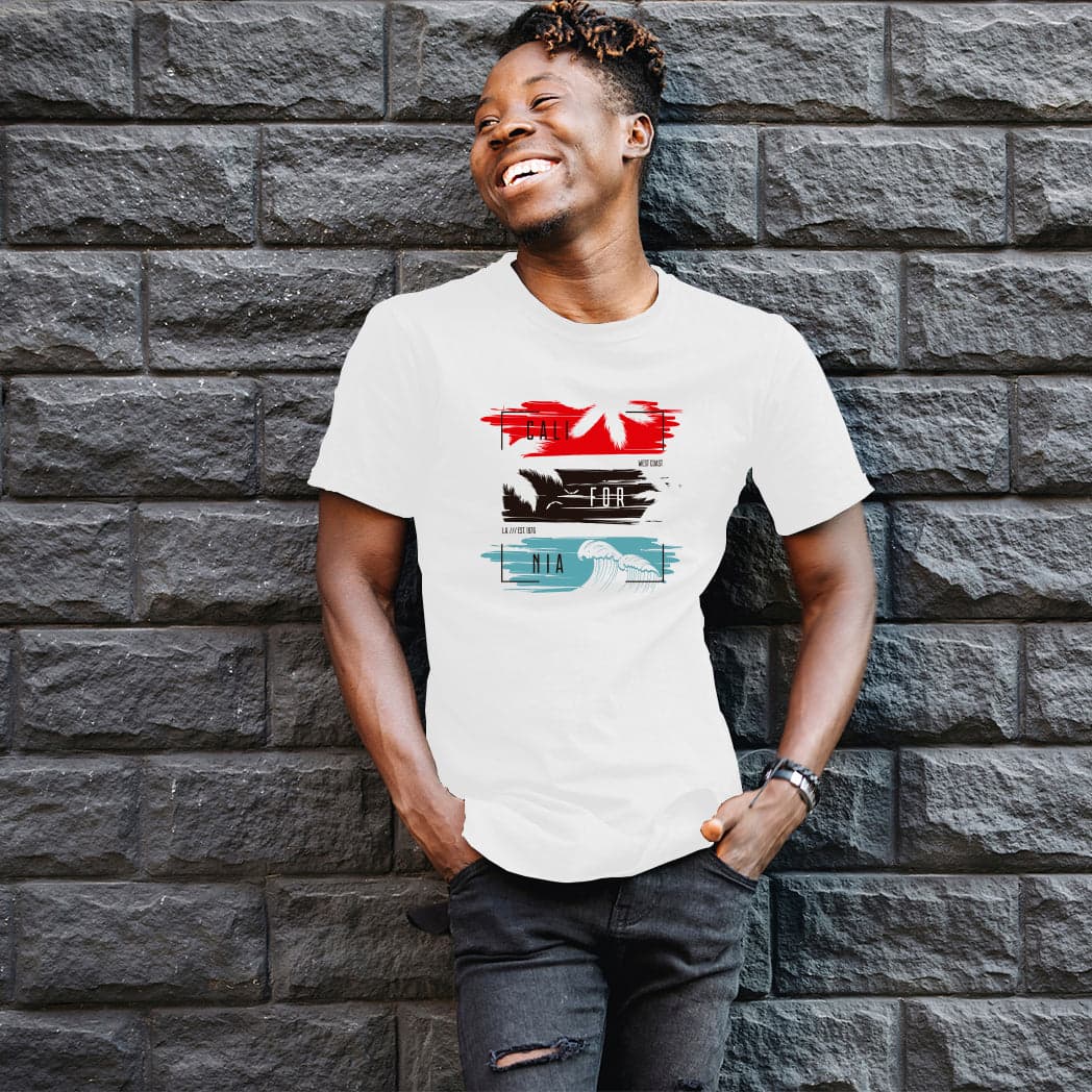 Camisa estampada para hombre tipo T-Shirt California ola palmera — foto 2