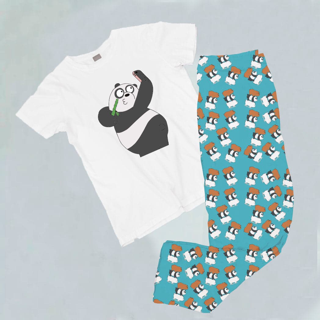 Pijama estampada de pantalón Largo OSO PANDA SELFIE — foto 1