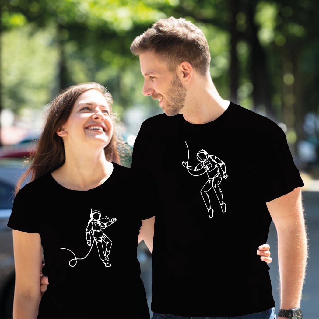 Camiseta estampada pareja T-shirt pareja astronauta — foto 5