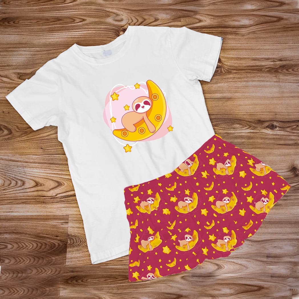 Pijama Estampada en poli algodón de Short Perezoso luna — foto 1