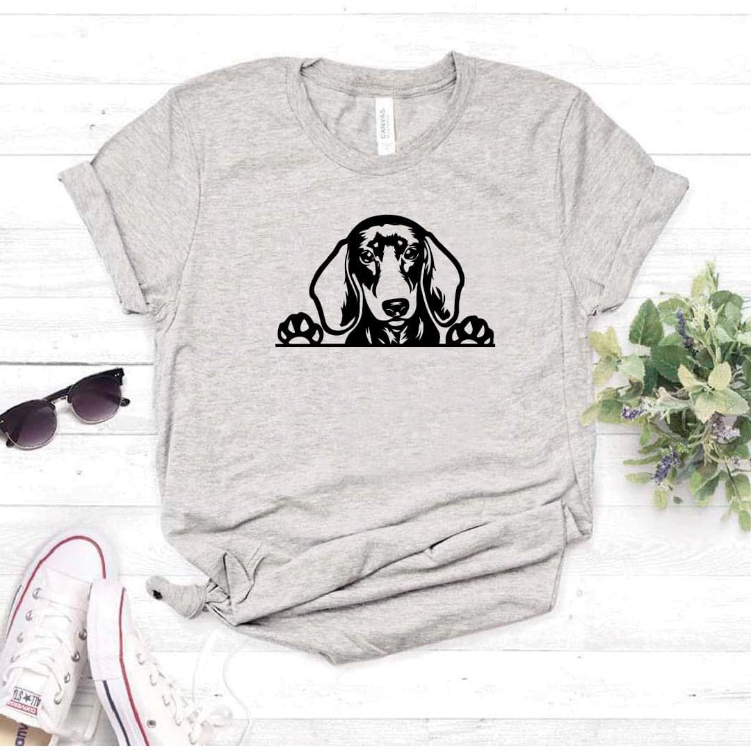 Camisa estampada tipo T- shirt Perro Salchicha ASOMADO — foto 8