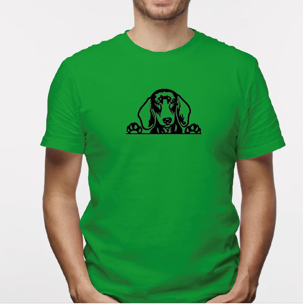 Camisa estampada para hombre  tipo T-shirt Perro Salchicha ASOMADO — foto 3