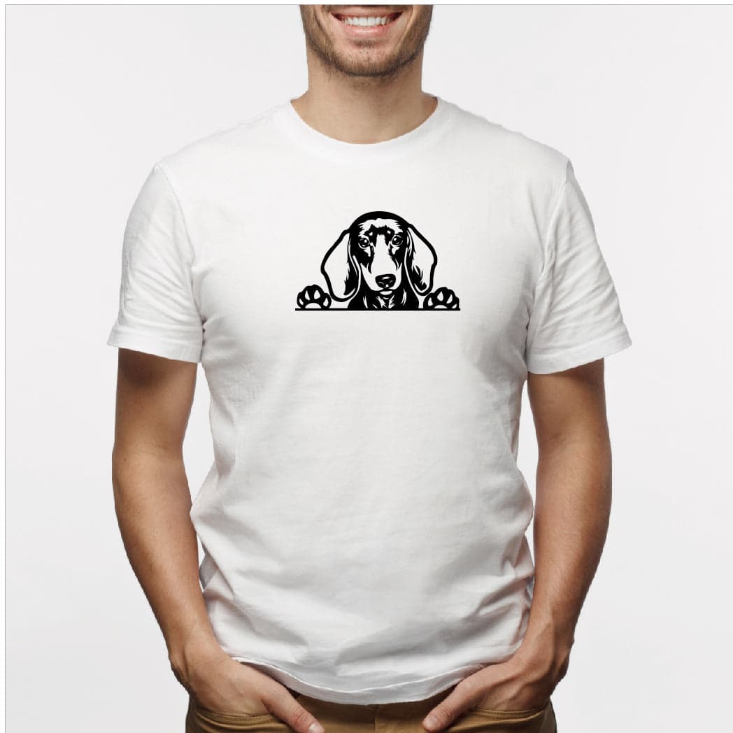 Camisa estampada para hombre  tipo T-shirt Perro Salchicha ASOMADO — foto 4