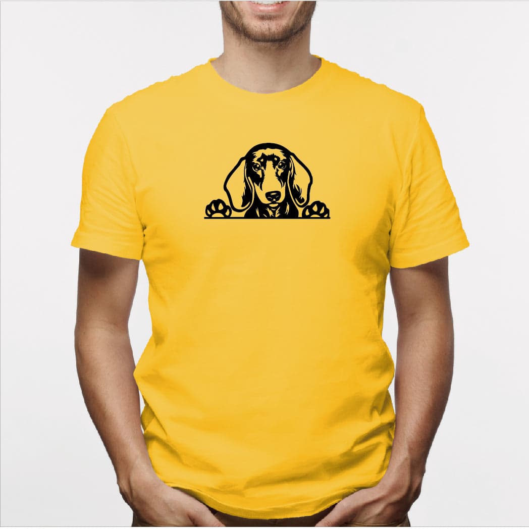 Camisa estampada para hombre  tipo T-shirt Perro Salchicha ASOMADO — foto 5
