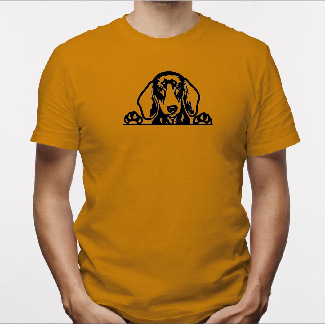 Camisa estampada para hombre  tipo T-shirt Perro Salchicha ASOMADO — foto 7